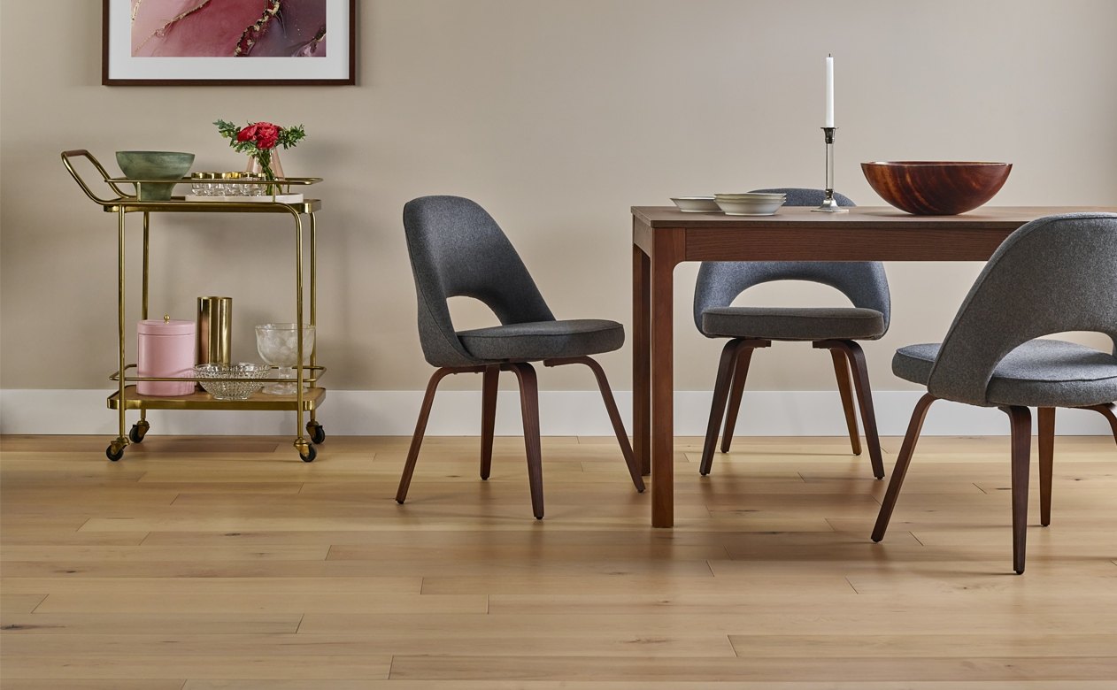 natural toned hardwood in Santa Barbara dining room