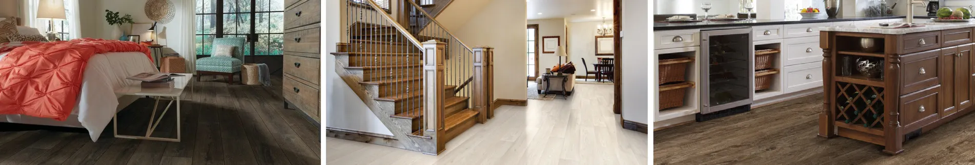 luxury vinyl flooring room scenes.